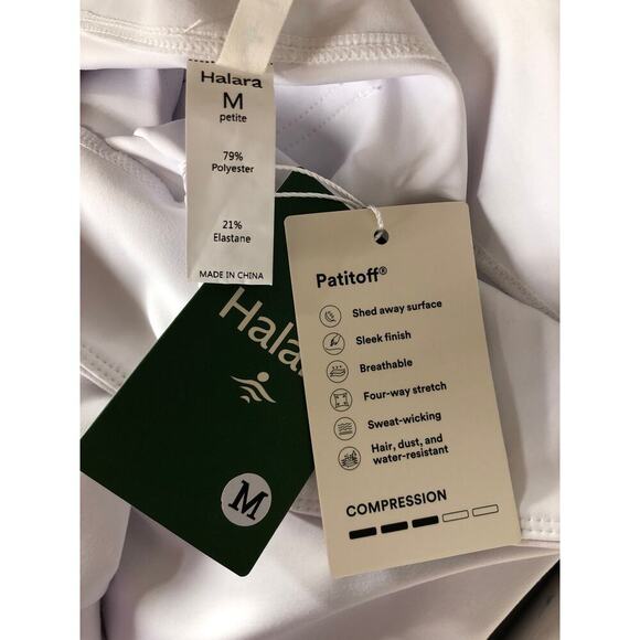 Halara Flex Work Pants High Waisted Pocket Slight Flare White NWT Medium Petite - Picture 8 of 10